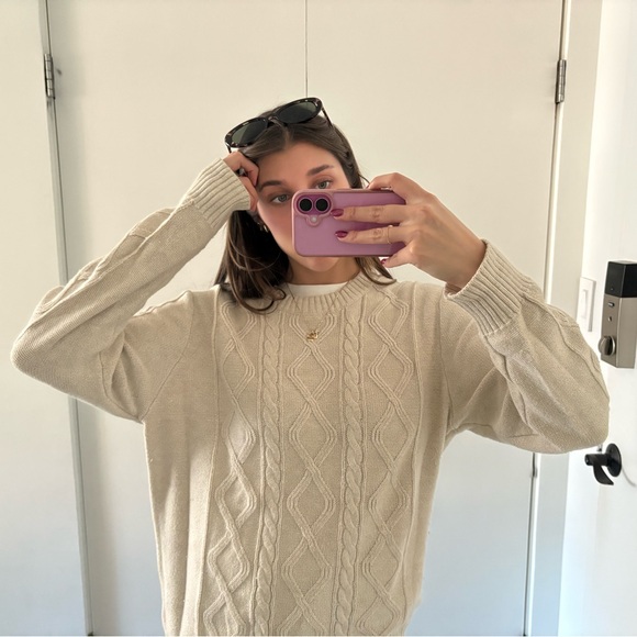 American Eagle Outfitters Sweaters - American Eagle Outfitters Cream Cable Knit Sweater
